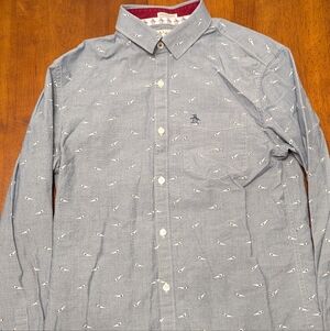 Original Penguin Men's Blue Patterned Shirt